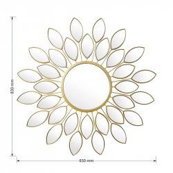 Καθρέπτης Flower pakoworld χρυσό 83x2.5x83εκ