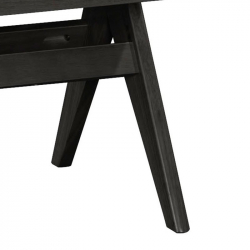 Καρέκλα Winslow pakoworld ξύλο rubberwood μαύρο-pvc rattan φυσικό-ύφασμα γκρι (46,5x55,8x82εκ)