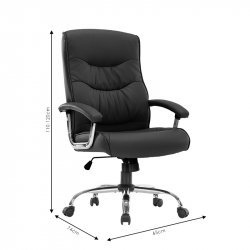 Καρέκλα γραφείου διευθυντή Primrose pakoworld pu μαύρο (65x74x120εκ)