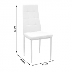 Καρέκλα Cube pakoworld PU μαύρο-πόδι χρωμίου (41x46x97εκ)