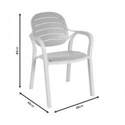 Πολυθρόνα Gentle pakoworld PP λευκό-cappucino (57,5x58x84εκ)