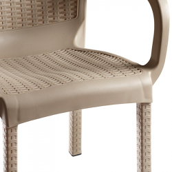 Πολυθρόνα Festive pakoworld PP cappucino (60x60x82εκ)