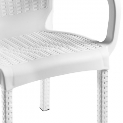 Πολυθρόνα Festive pakoworld PP λευκό (60x60x82εκ)