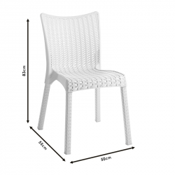 Καρέκλα Confident pakoworld PP λευκό (50x55x83εκ)