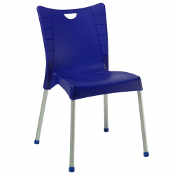 Καρέκλα Crafted pakoworld PP σκούρο μπλε-αλουμίνιο γκρι (50x55x83εκ)