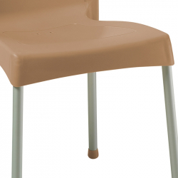 Καρέκλα Crafted pakoworld PP cappucino-αλουμίνιο γκρι (50x55x83εκ)