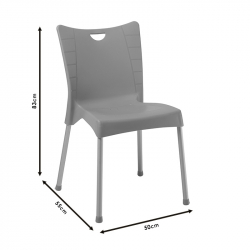 Καρέκλα Crafted pakoworld PP cappucino-αλουμίνιο γκρι (50x55x83εκ)