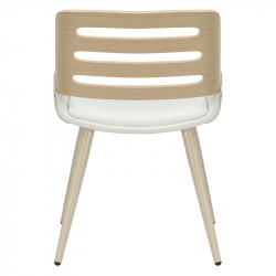 Καρέκλα Brody pakoworld pu λευκό- πόδι φυσικό (51x55x76εκ)