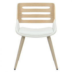 Καρέκλα Brody pakoworld pu λευκό- πόδι φυσικό (51x55x76εκ)