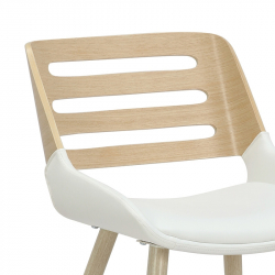 Καρέκλα Brody pakoworld pu λευκό- πόδι φυσικό (51x55x76εκ)