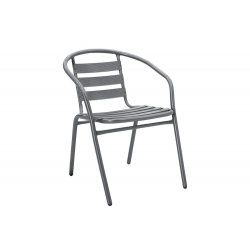 Τραπεζαρία Ensure-Tade pakoworld σετ 5τεμ μέταλλο-γυαλί ανθρακί 140x80x70εκ