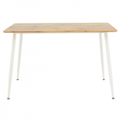 Τραπέζι Cuba pakoworld MDF sonoma-λευκό 120x80x75εκ