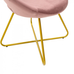 Καρέκλα Valentina pakoworld βελούδο σάπιο μήλο-χρυσό πόδι (65x60x82εκ)