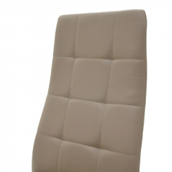 Καρέκλα Cube pakoworld PU μόκα-πόδι χρωμίου (41x46x97εκ)