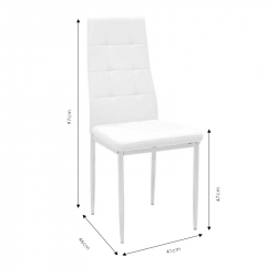 Καρέκλα Cube pakoworld PU μόκα-πόδι χρωμίου (41x46x97εκ)