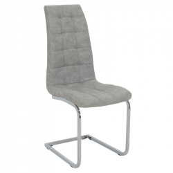 Καρέκλα Darrell pakoworld pu αντικέ γκρι-βάση χρωμίου 42x49x106εκ