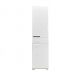 Ντουλάπα Chad pakoworld με συρτάρια λευκό gloss 45x40x188εκ
