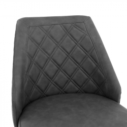 Σκαμπό μπαρ Inflame pakoworld PU ανθρακί-μέταλλο μαύρο (48x55x107εκ)