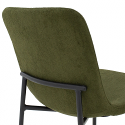 Καρέκλα Gratify pakoworld ύφασμα μπουκλέ χακί-πόδι μαύρο (44x58x81εκ)