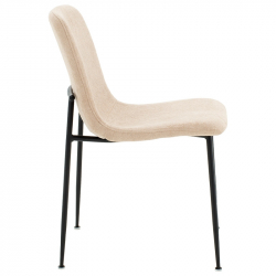 Καρέκλα Gratify pakoworld ύφασμα μπουκλέ εκρού-πόδι μαύρο (44x58x81εκ)