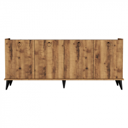 Μπουφές Lireta pakoworld μελαμίνης καρυδί-μαύρο 182x41x82.5εκ