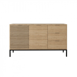 Μπουφές Leodrif pakoworld μελαμίνης oak-μαύρο 140x40x80εκ