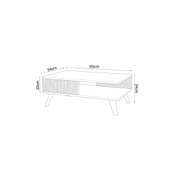 Τραπέζι σαλονιού Flipter pakoworld μελαμίνης oak-μαύρο 83x54x34εκ