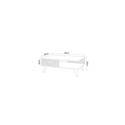 Τραπέζι σαλονιού Flipter pakoworld μελαμίνης oak-μαύρο 83x54x34εκ