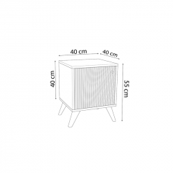 Κομοδίνο Flipter pakoworld μελαμίνης oak-μαύρο 40x40x55εκ