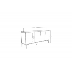 Μπουφές Tajesy pakoworld μελαμίνης ανθρακί-oak 180x40x78εκ