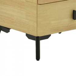 Κομοδίνο Alessio pakoworld mdf φυσικό-μαύρο μέταλλο 46x37x47εκ