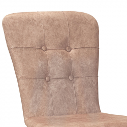 Καρέκλα Sonora I pakoworld ύφασμα μπεζ antique-καρυδί πόδι (44x48x88εκ)