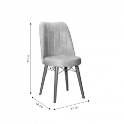 Καρέκλα Nevis I pakoworld ανθρακί antique ύφασμα-καρυδί πόδι (47x50x91εκ)