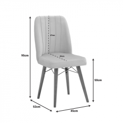Καρέκλα Vespera I pakoworld βελούδο γκρι-καρυδί πόδι (45x52x95εκ)