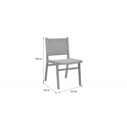 Καρέκλα Julien pakoworld rubberwood φυσικό-έδρα φυσικό σχοινί 61x54x85εκ