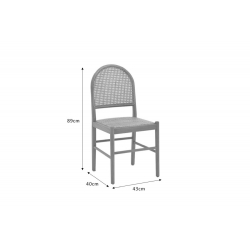 Καρέκλα Alessia pakoworld ξύλο οξιάς-rattan φυσικό 43x40x89εκ