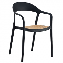 Πολυθρόνα Ember pakoworld με UV protection PP μπεζ-μαύρο 52.5x56.5x81εκ. (52,5x56,5x81εκ)