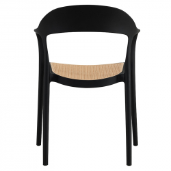 Πολυθρόνα Ember pakoworld με UV protection PP μπεζ-μαύρο 52.5x56.5x81εκ. (52,5x56,5x81εκ)