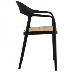 Πολυθρόνα Ember pakoworld με UV protection PP μπεζ-μαύρο 52.5x56.5x81εκ. (52,5x56,5x81εκ)