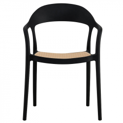 Πολυθρόνα Ember pakoworld με UV protection PP μπεζ-μαύρο 52.5x56.5x81εκ. (52,5x56,5x81εκ)