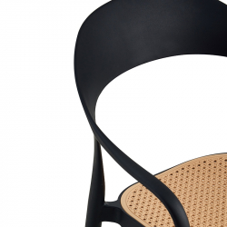 Πολυθρόνα Ember pakoworld με UV protection PP μπεζ-μαύρο 52.5x56.5x81εκ. (52,5x56,5x81εκ)