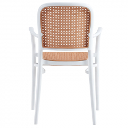 Πολυθρόνα Juniper pakoworld με UV protection PP μπεζ- λευκό 56x52.5x86.5εκ. (56x52,5x86,5εκ)
