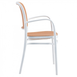 Πολυθρόνα Juniper pakoworld με UV protection PP μπεζ- λευκό 56x52.5x86.5εκ. (56x52,5x86,5εκ)