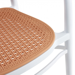 Πολυθρόνα Juniper pakoworld με UV protection PP μπεζ- λευκό 56x52.5x86.5εκ. (56x52,5x86,5εκ)