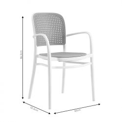 Πολυθρόνα Juniper pakoworld με UV protection PP μπεζ- λευκό 56x52.5x86.5εκ. (56x52,5x86,5εκ)