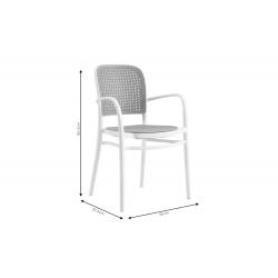 Πολυθρόνα Juniper pakoworld με UV protection PP μπεζ- λευκό 56x52.5x86.5εκ. (56x52,5x86,5εκ)