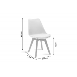 Καρέκλα Gaston pakoworld PP-PU γκρι-φυσικό πόδι 53.5x48.5x83εκ