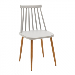 Καρέκλα Aurora pakoworld PP γκρι-φυσικό πόδι 43x48x79εκ. (43x48x79εκ)