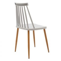 Καρέκλα Aurora pakoworld PP γκρι-φυσικό πόδι 43x48x79εκ. (43x48x79εκ)
