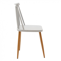 Καρέκλα Aurora pakoworld PP γκρι-φυσικό πόδι 43x48x79εκ. (43x48x79εκ)